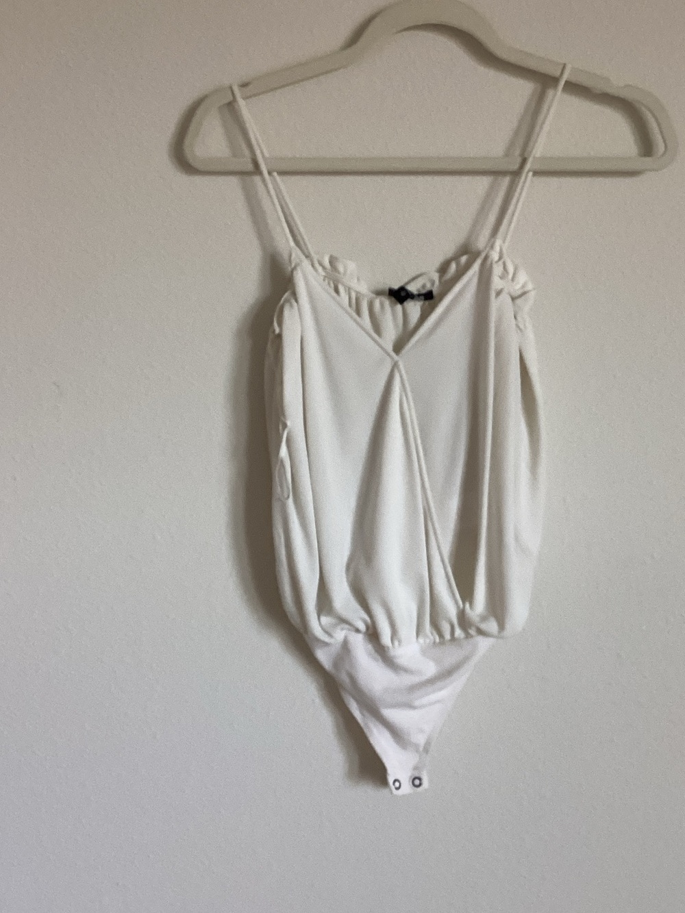 Express White V-Neck Spaghetti Strap Bodysuit